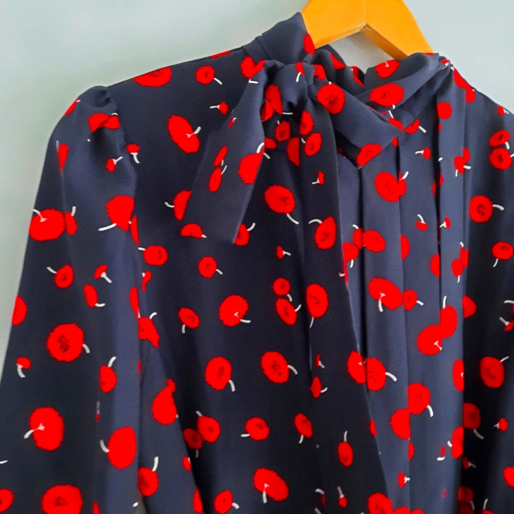 Vintage Navy & Red Floral Dress